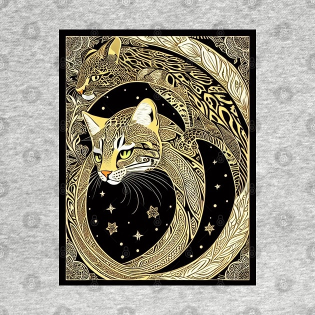 Ocelots Wild Cat Abstract Digital Art by karma-stuff